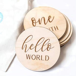 Artefatto in legno Card MontEstone Monto in gravidanza Card Commemorativa mensile in legno