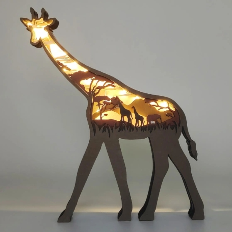 Giraffa in legno per animali 3d